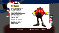 Sonic Generations profile of Eggman, describing his genius and abilities.