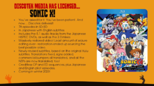 Read more about the article Discotek Media Announces Sonic X – The Complete Series on Blu-Ray