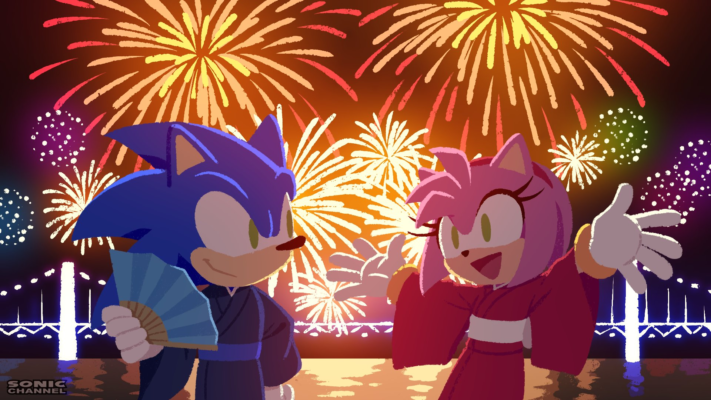 Fourth Imagine – Sonic Traveling to Asia Illustration Released: Sonic and Amy Watch the Fireworks