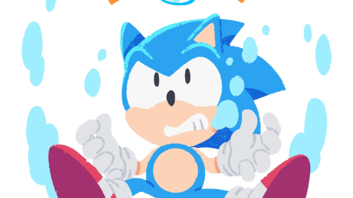 Sonic Channel Commemorative Illustration: Classic Sonic Underwater