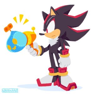 Sonic Channel’s August Illustration Puts Shadow in the Spotlight With the Omochao Gun