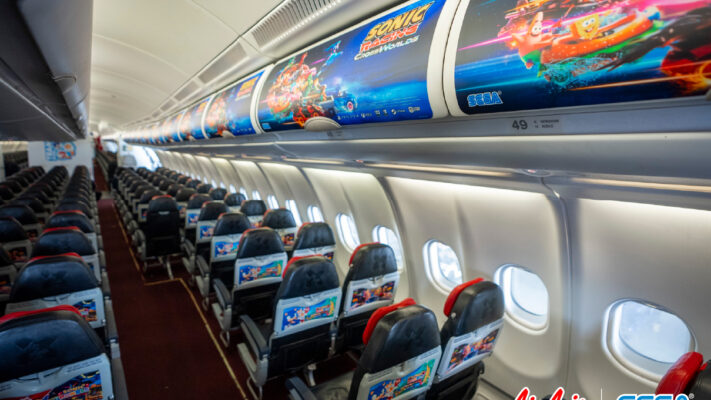 Sonic Takes Flight: AirAsia Jet Receives Sonic Racing: CrossWorlds and Sonic Rumble Interior Redesign