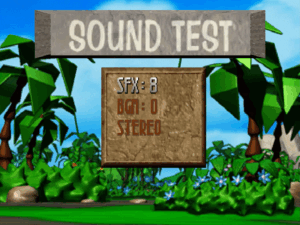 Sound Test screen from the SEGA Saturn version of Sonic 3D Blast