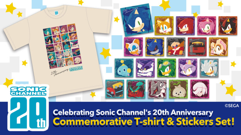 SEGA Reveals Sonic Channel 20th Anniversary T-Shirt and Sticker Set