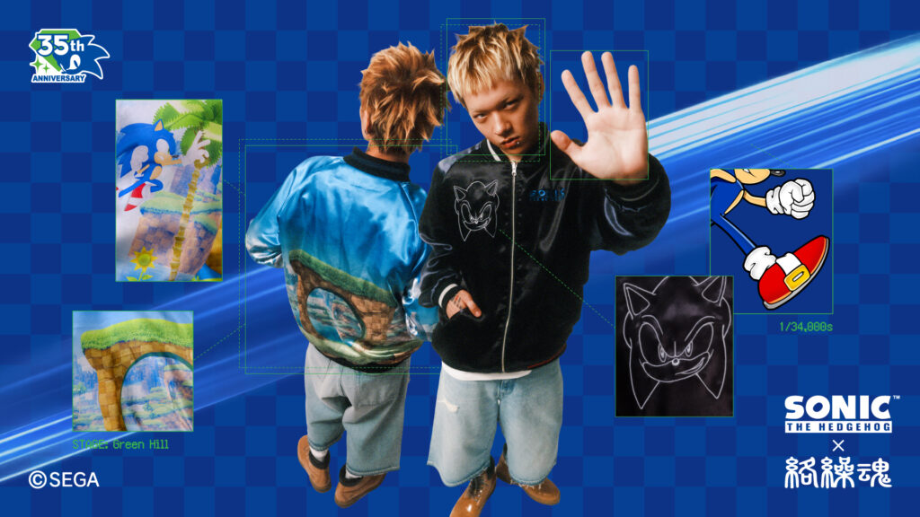 Sonic the Hedgehog 35th Anniversary Sukajan and T-Shirts Revealed by Karakuri Tamashii